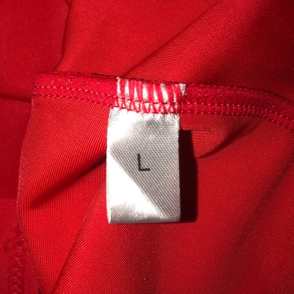 Nwot red open front tie bathing suit L - Picture 4 of 5